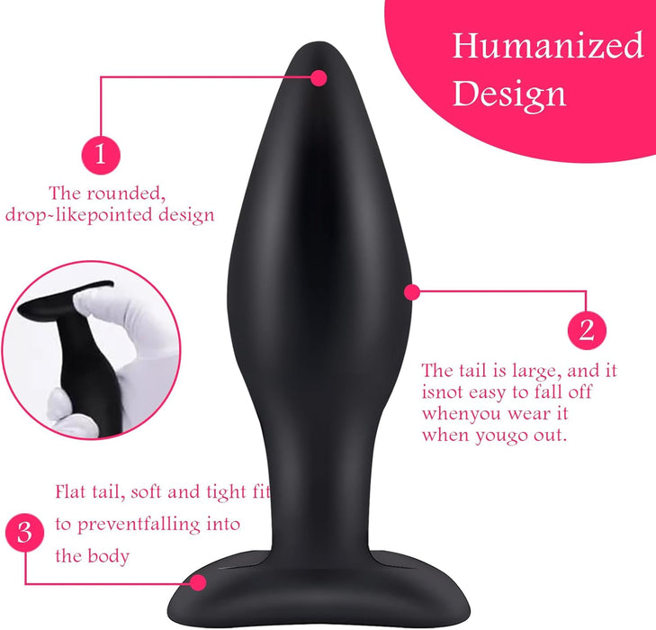 3-piece silicone anal plug set with different sizes for pleasure