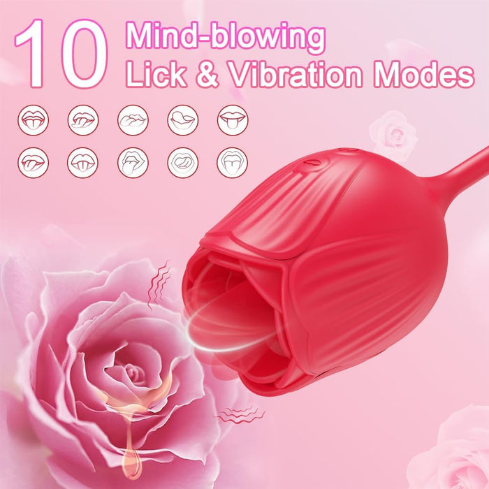 Zungenleckvibrator mit 10 Schubmodi – Leistungsstarker, wasserdichter G-Punkt Dildo für Paare