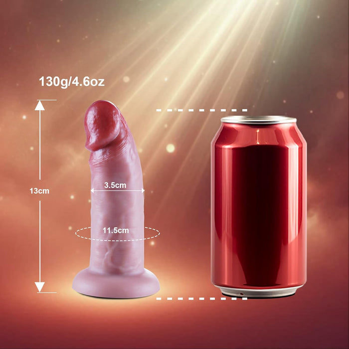 13 cm Realistinis Silikoninis Dildo su Stipria Prilimpa - Pradedantiesiems ir Patyrusiems