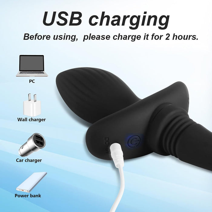 Ergonomiškas analinis kaištis su 7 vibracijos režimais ir nuotoliniu valdymu