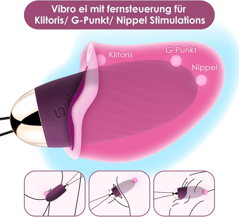 Deluxe vibrating egg with remote control and 26 modes for pleasure