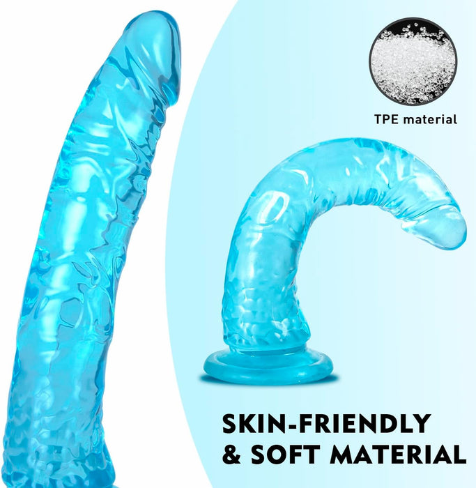 Lifelike Lover Luxe Realistiškas Dildo su stipria prisispaudimo baze, mėlynas 22 cm