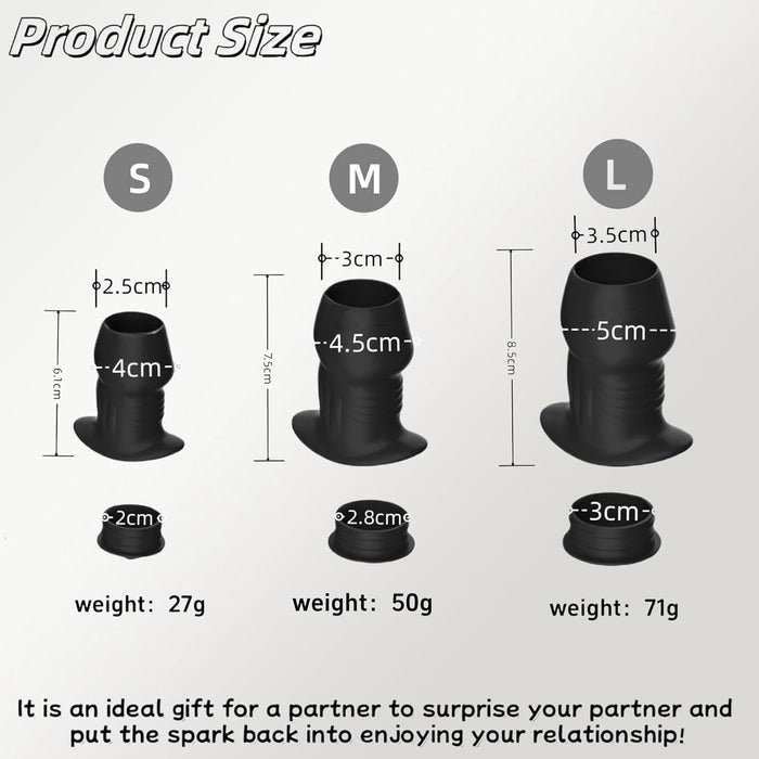 Anal Expandable Bulk Plug With Hole, Soft Silicone For Women And Men