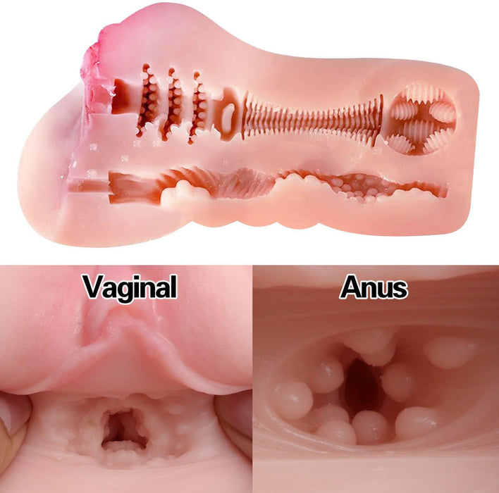 635g 2in1 Realistinė TPE Vyriška Dvigubos Stimuliacijos Sekso Lėlė