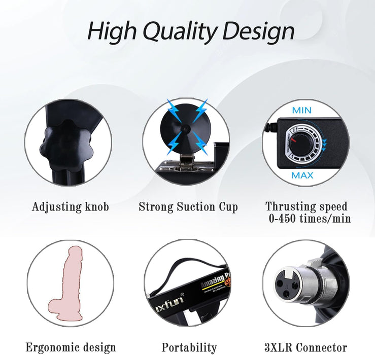 Automatic female sex machine with adjustable angle and strong suction cup
