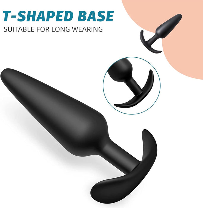 Silicone Butt Plug Set: Small, Medium and Large