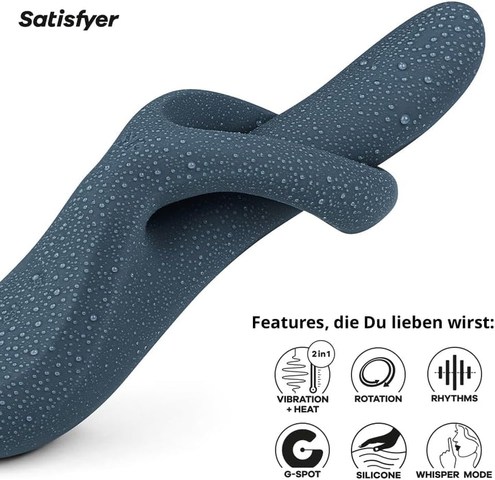 Heat Flex 4 Rabbit Vibrator: 23 cm, Vibration & Rotation, Šildymo Funkcija
