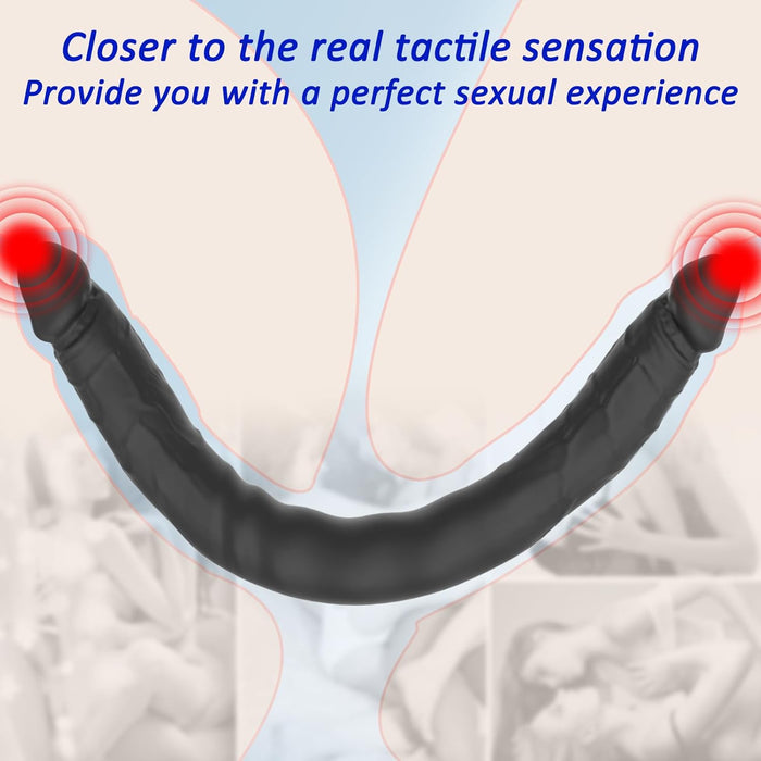 40 cm realistic silicone double dildo with veins and head