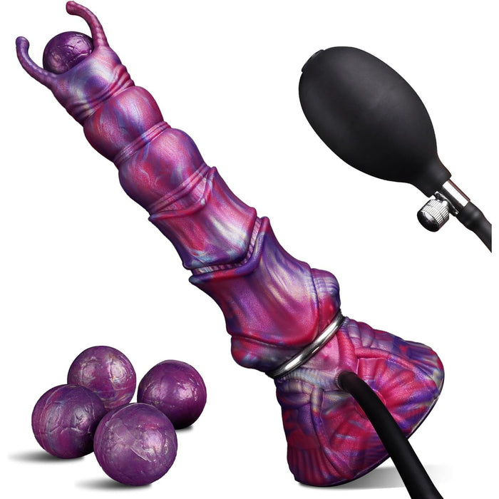27 cm Ovipositor XXL Dildo with Silicone Eggs and Inflatable Function