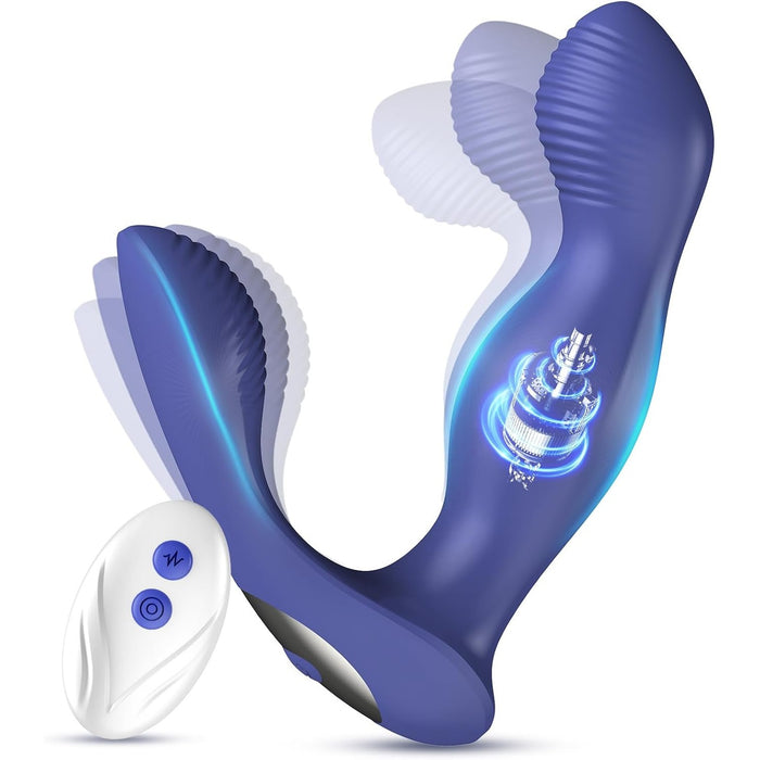 Anal vibrator for men with remote control - 9 vibrations and rotations