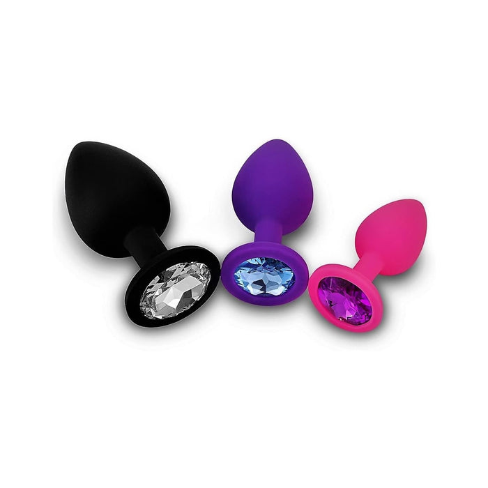 Minkštas silikoninis analinis kaištis 3 dalių rinkinys – malonumas moterims ir vyrams