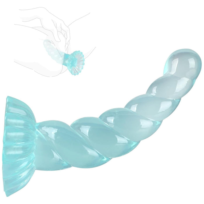 Ergonomiškas pintas dildo su stipria prisisukimo siurbtuku – diskretiškas malonumas
