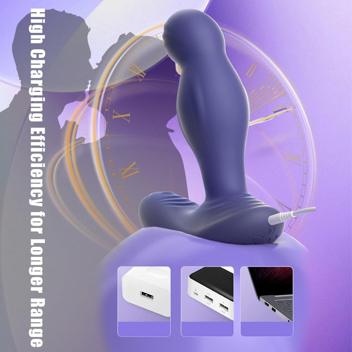 Silikoninis Prostatos Stimuliatorius Vyrams su Nuotolinio Valdymo Mygtukais