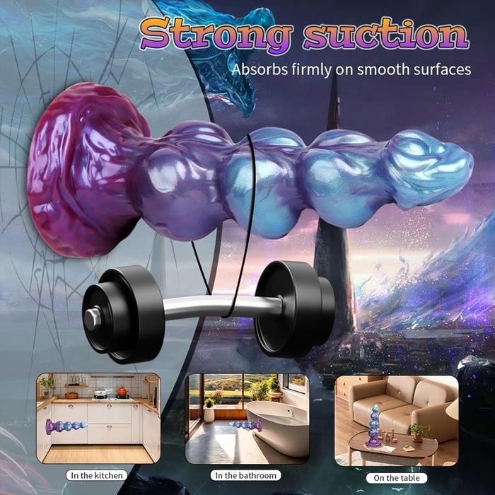 Monster silikoninis dildo prostatos ir G taško stimuliacijai su stipria prisitvirtinimo baze