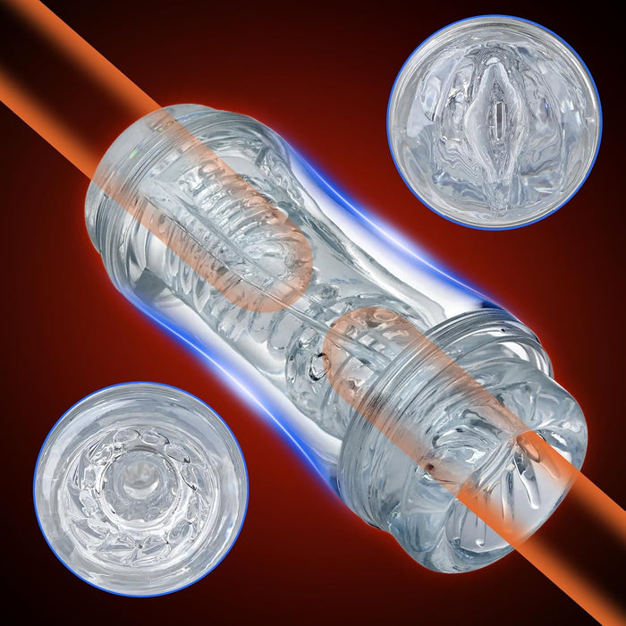 Masturbatorius vyrams su 3D realistiška makštimi ir dviguba anga