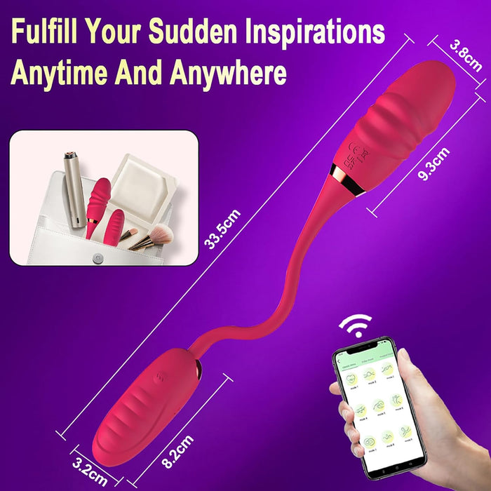 Double-headed vibrating massager with APP control for women - 10 modes for pleasure