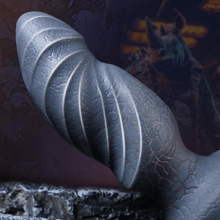 XXL fantastinis storas gyvūno formos dildo su tekstūra ir stipria prisitvirtinimo pagrinda