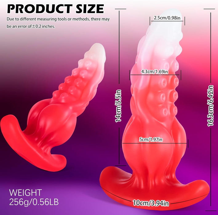 Drakonų Formos Silikoninis Dildo su Saugia Prisitaikymo Siurbtuku