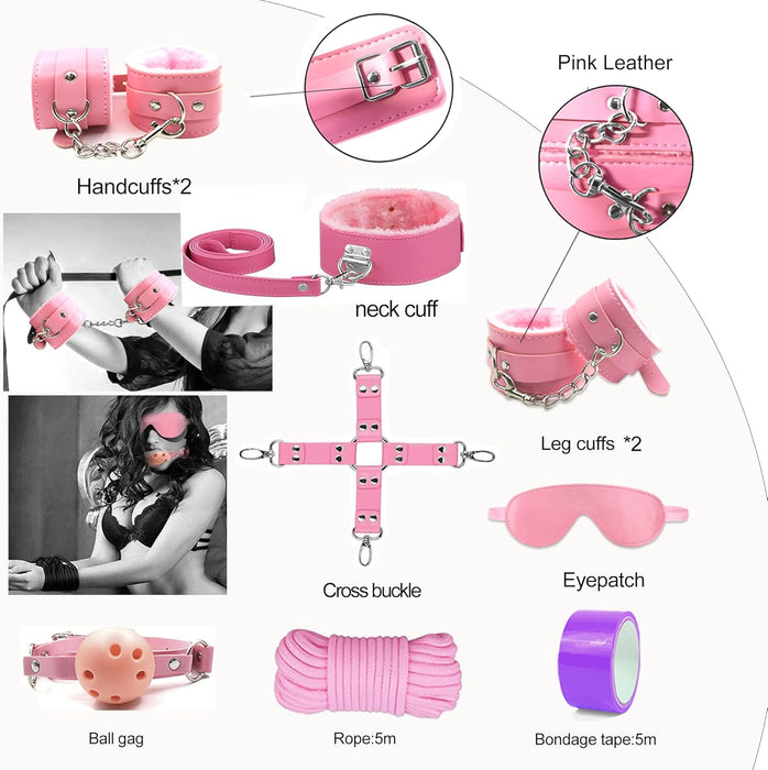 33 Dalių BDSM Rinkinys Poraoms – Įvairiapusė Žaidimų ir Sensorinė Patirtis