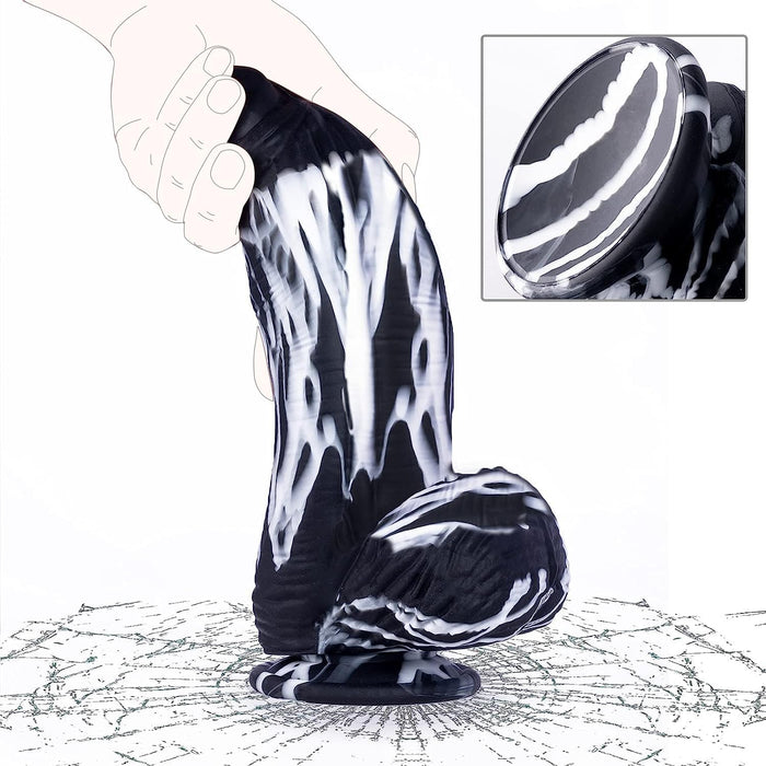 XXL Fantasy Dildo with Strong Suction Head, 24.5 cm Black Anal Toy