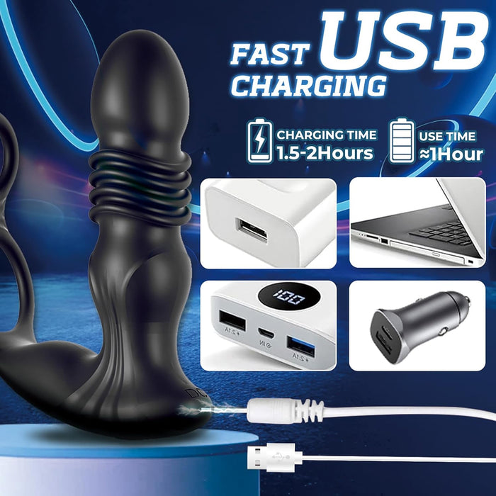 Anal vibrator for men with app and remote control - ergonomic prostate stimulator