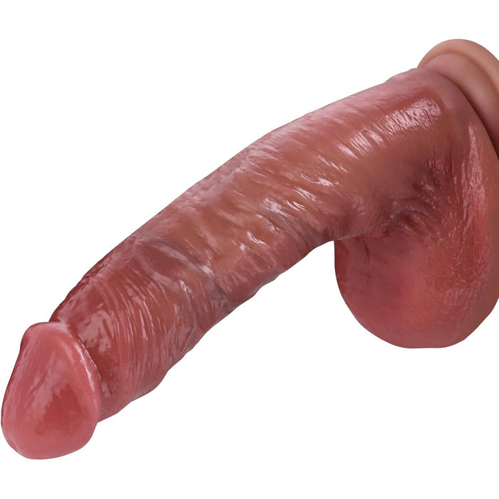 Realistiškas didelis dildo su stipria prisiurbimo pagalve intymiems žaidimams