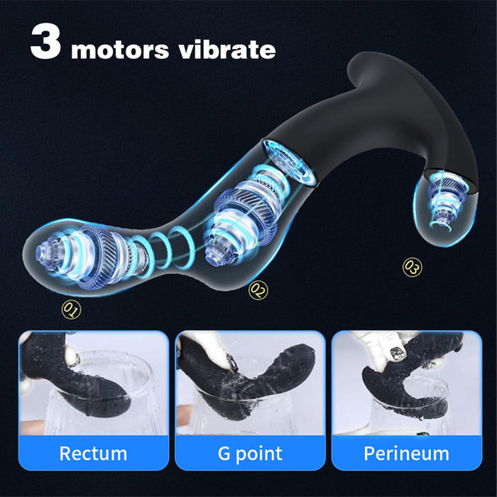 3 Motor Anal Vibrator for Men with Remote Control and 10 Vibration Modes
