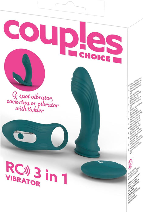 Vibrating 3-in-1 toy for couples with remote control