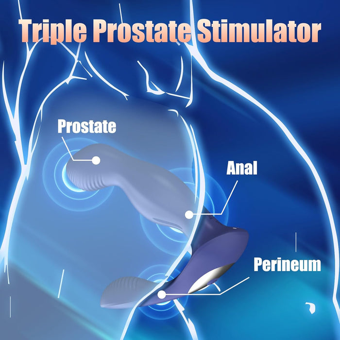 Anal vibrator for men with remote control - 9 vibrations and rotations