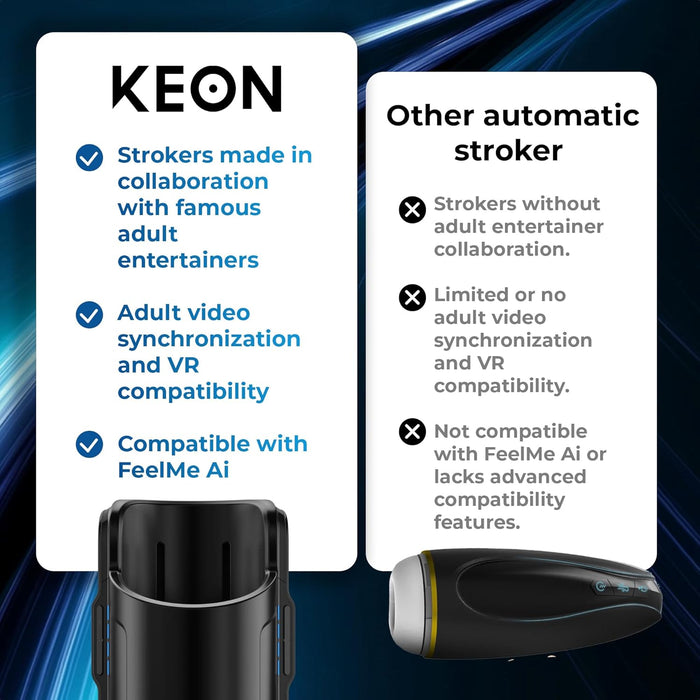 Keon Automatinis Masturbatorius Vyrams su PowerBlow suderinamu Strokeriu – Interaktyvus malonumas be rankų