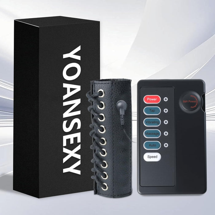 Elektrostimuliacijos odinis penio žiedas su 4 režimais intensyviam malonumui