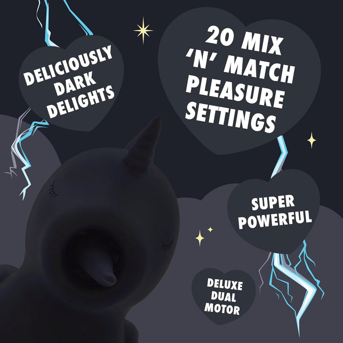 Wild Spirit juodas 9 cm išorinės stimuliacijos vibratorius su 20 režimų