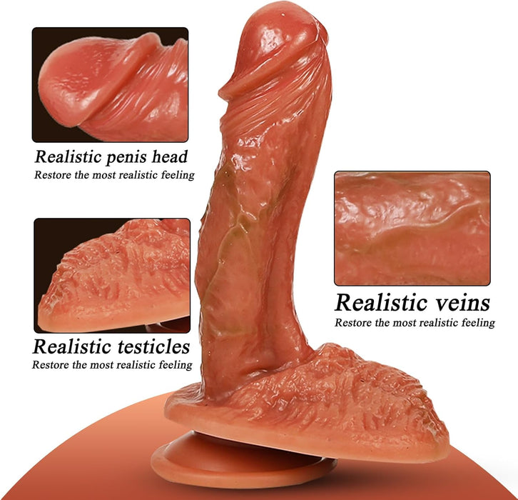 Realistinis dildo iš skysčio silikono su stipria prisitvirtinimo siurbtuku XXL