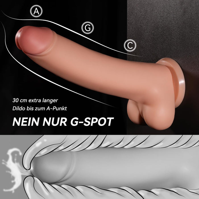 30 cm XXL thick dildo with strong grip cushion for hands-free play