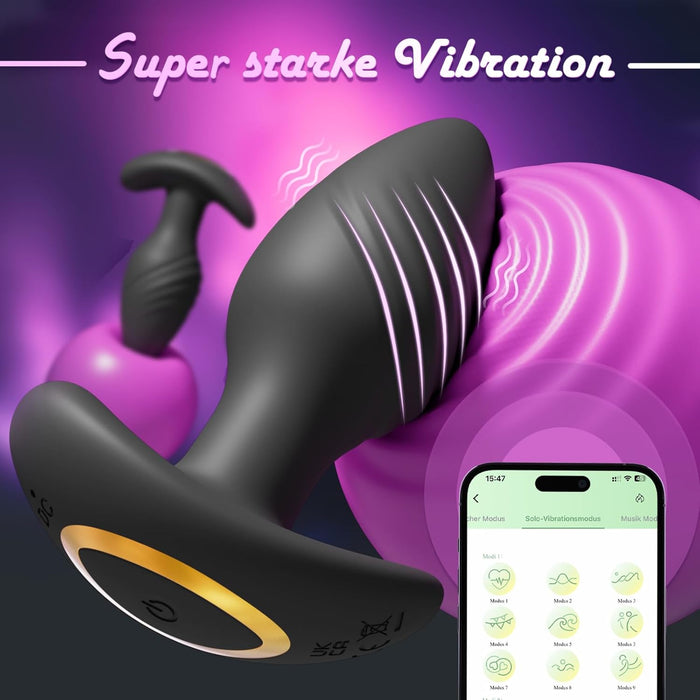Anal vibrator with 9 modes and couples control for safe pleasure