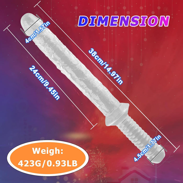 38 cm double dildo with suction cup - a two-sided pleasure tool for women