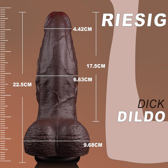 6.6 cm thick diameter large XXL silicone realistic dildo with strong suction pad
