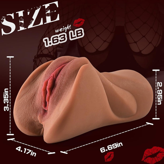Realistic pocket masturbator for men with heating function and case