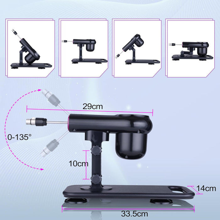 Automatinė sekso mašina su nuotolinio valdymo pultu ir 8 antgaliais