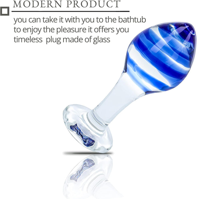 Elegant 11 cm glass anal plug with 4.3 cm diameter for women