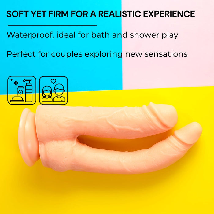 Large Double Dildo 24 cm with strong attachment base and realistic design
