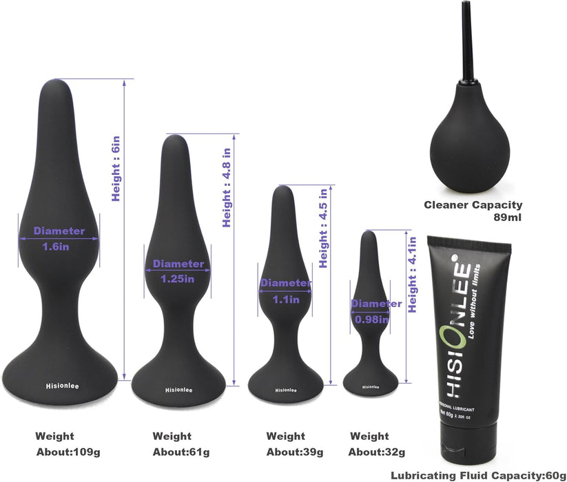 Five-Piece Medical Grade Silicone Anal Plug Set for Comfort