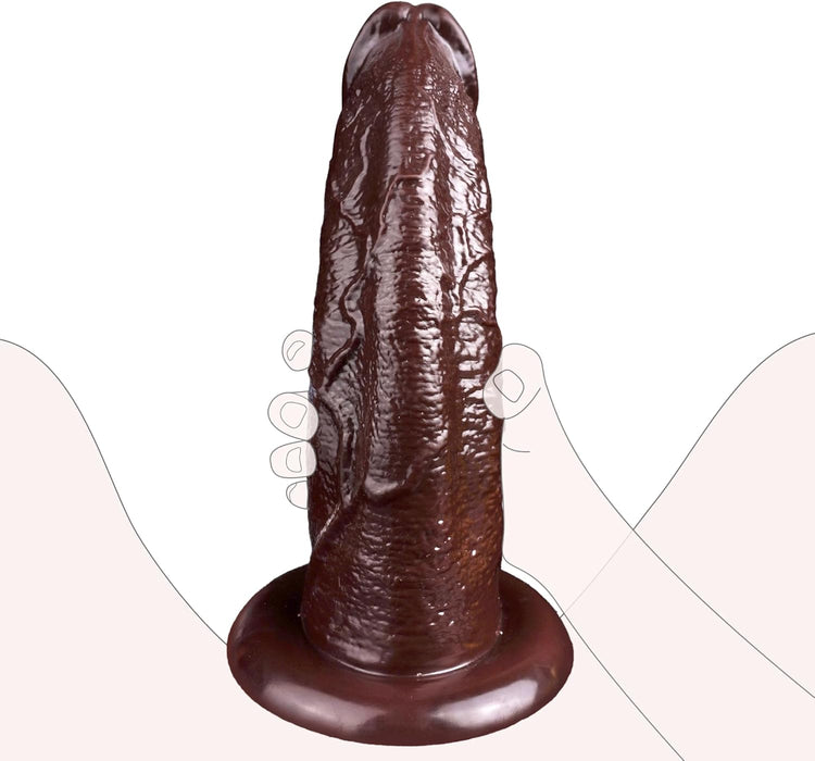 XXL Didelis Juodas Realistinis 6,8 cm Storio Dildo su Siurbtuku