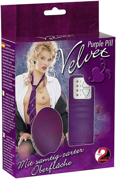 You2Toys „Velvet Purple Pill“ – galingas vibracinis kiaušinis moterims su 4 režimais
