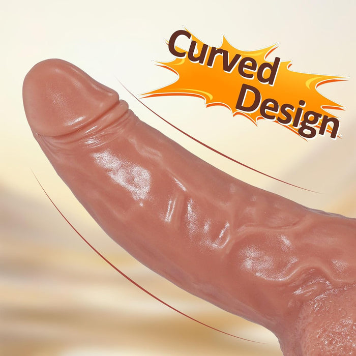 18 cm Curved Realistic Dildo with Soft Suction Cup