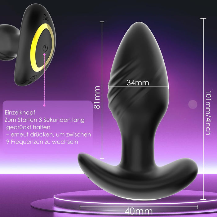 Anal vibrator with 9 modes and couples control for safe pleasure