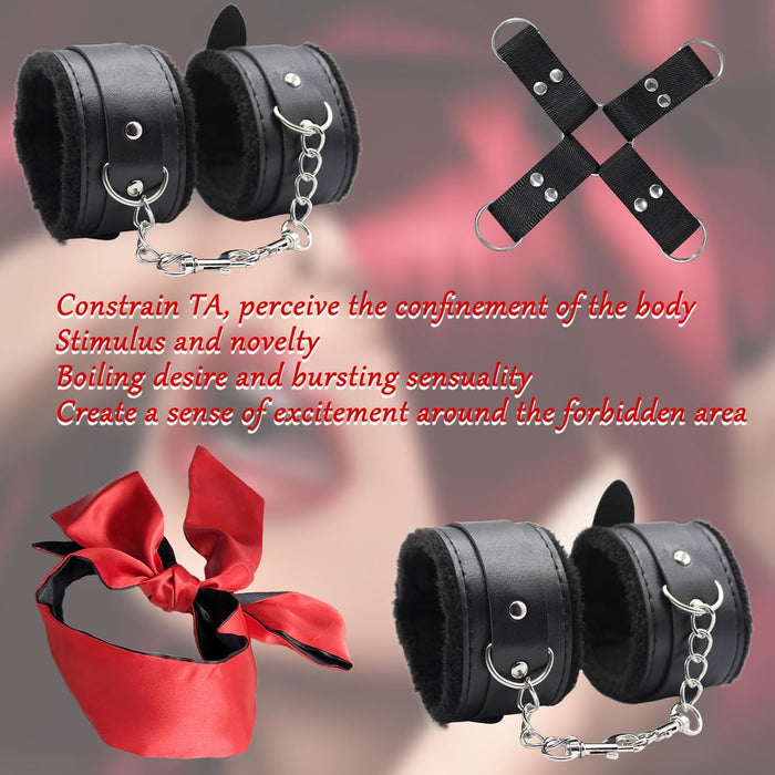 4-in-1 Minkštos PU Odos Riešų ir Kulkšnių Antrankiai su Akinių Kauke