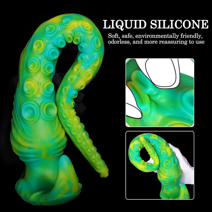 35 cm Realistiškas Ilgas Kalmaro Formos Dildo – Minkštas, Saugus Medžiaga