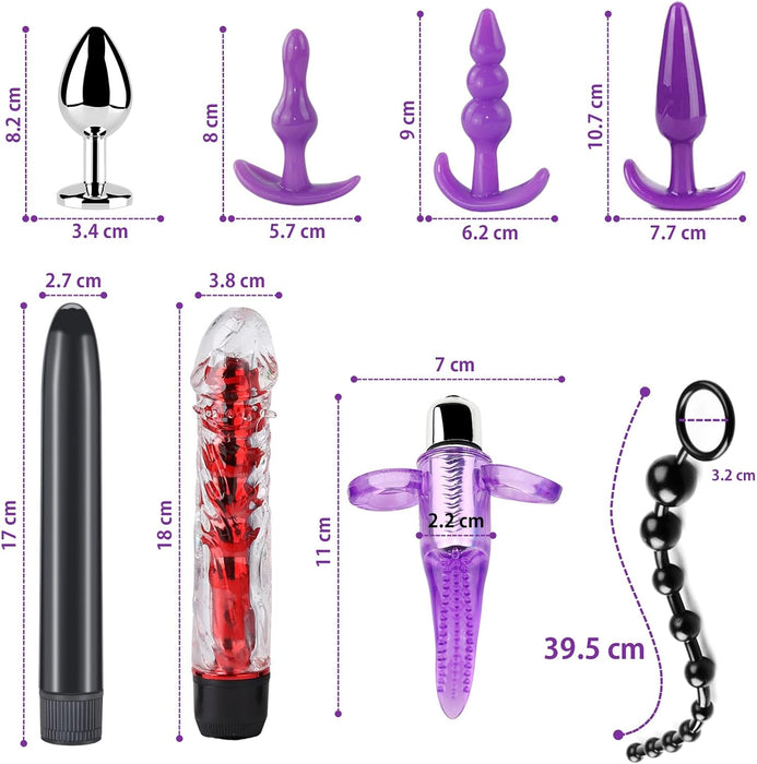 Erotic SM Bondage Set for Couples - Various Wearable Key Toys and a Plug