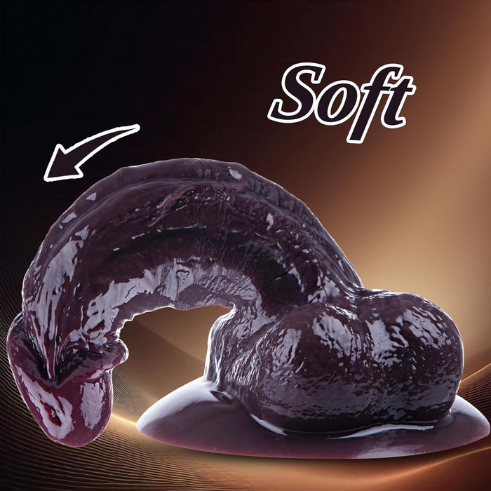 20 cm Juodas Realistinis Dildo su Stipria Prisiurbimo Padas ir Stora G-spot Analinė Forma